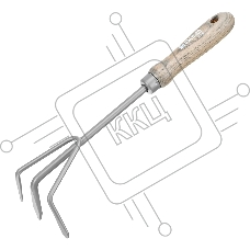 Рыхлитель трехзубый Palisad LUXE 100х345 мм, стальной, рукоятка из ясеня