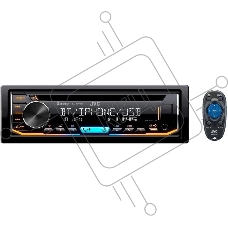 Автомагнитола JVC KD-T902BT, 1 DIN, CD, Bluetooth, USB Type-A, AUX, пульт ДУ, съёмная панель
