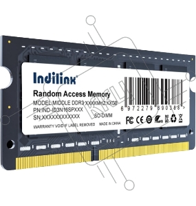Память Indillinx 8Gb DDR3 1600MHz PC12800 SO-DIMM CL11  1.5V (IND-ID3N16SP08X)