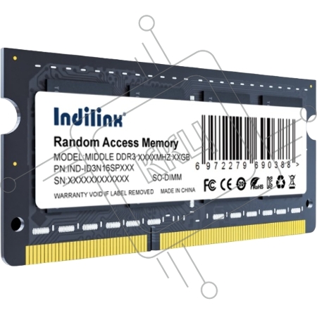Память Indillinx 8Gb DDR3 1600MHz PC12800 SO-DIMM CL11  1.5V (IND-ID3N16SP08X)