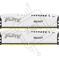 Оперативная память Kingston Fury Beast, DDR5, 64GB (2x32GB), 6000MHz, CL30, DIMM, с радиатором, белый