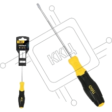 Отвертка шлицевая Deli DL6350751N 5х75мм сталь Cr-V, двухкомпонентная прорезиненная рукоять