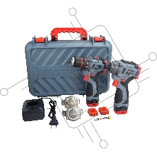 Аккумуляторный бесщеточный НАБОР 2в1 ProfiSet 2A16 (Li-ion 2шт, 2.0А·ч, З/У, в кейсе, E0210, E0211) E0227