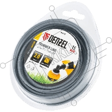 Леска для триммера Denzel армированная алюминием квадратная, 2,0мм х 15м, блистер ALUFLEX