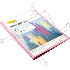 Папка-портфолио с 40 прозрачными вкладками Silwerhof Create SCR-P40PIN A4, пластик, 0.7мм, карман на лицевой стороне, розовый