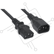 Кабель питания монитор-компьютер Cabeus PC-189-VDE-3M IEC 320 C13, вилка IEC 60320 С14, 3 м, количество проводов и сечении 3x0,75 мм2, черный