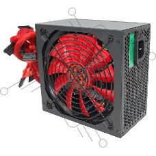 Блок питания Ginzzu PC700 14CM(Red) 80 PLUS black,APFC,24+4p,2 PCI-E(6+2), 7*SATA, 4*IDE,оплетка, кабель питания,цветная коробка