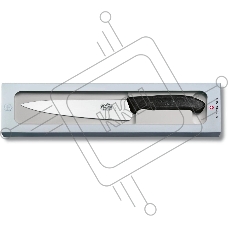 Нож кухонный Victorinox Swiss Classic (6.8003.19G) стальной разделочный лезв.190мм прямая заточка черный подар.коробка