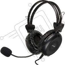 Гарнитура проводная с микрофоном A4Tech HU-30 черный 2м накладные USB оголовье