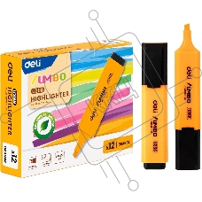 Текстовыделитель Deli EU366-OR Jumbo скошенный пиш. наконечник 1-5мм оранжевый