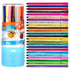 Фломастеры Deli EC150-24 Super Wings 24цв. пластиковая туба