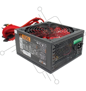 Блок питания Ginzzu PC700 14CM(Red) 80+ black,APFC,24+4p,2 PCI-E(6+2), 7*SATA, 4*IDE,оплетка, кабель питания,цветная коробка