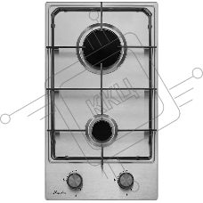 Газовая варочная панель Monsher MSG 36 Acier, ширина 30 см, 2 газовые конфорки, автоподжиг, газ-контроль, стальные решетки, нержавеющая сталь ПРОМО