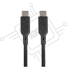 Кабель QUMO 32964 Type-C на Type-C, силиконовый, 1м, 3A, 60W, PD черный