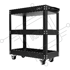 Тележка инструментальная трехсекционная на колесах Deli DL433013 510x260x580мм, до 90кг, толщина полки 0,6мм, толщина стойки 1мм