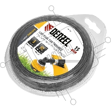 Леска для триммера Denzel Extra cord двухкомпонентная, квадрат 3,0 мм 15 м