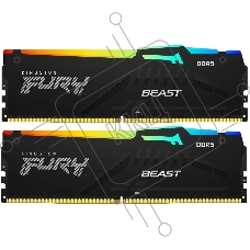 Оперативная память Kingston Fury Beast, DDR5, 16GB (2x8GB), 5200MHz, CL40, с радиаторами, RGB, черный