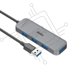 Концентратор, Netac USB Hub WF11, USB-A to USB3.0 x 4.(NT08WF11-30GR)