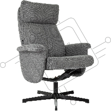 Кресло для дома Бюрократ _Baron с пуфом серый, металл черный крестов. (_BARON/GREY) Кресло для дома Бюрократ _Baron с пуфом серый, металл черный крестов. (_BARON/GREY)