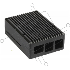 Корпус Qumo,  Aluminum Case, Raspberry Pi 4B, black(RS017)