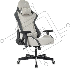 Кресло игровое Knight Regal Fabric светло-серый/серый искусственная замша крестов. металл