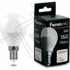 Лампа светодиодная Feron PRO LB-1409 (38079) 9вт Е14 дневной матовый шар