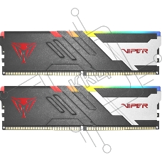 Оперативная память Patriot Memory Viper Venom, DDR5, 64GB (2x32GB), 6000 MHz, CL30, DIMM, с радиаторами, RGB, серебристый/черный