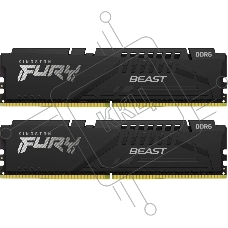 Оперативная память Kingston Fury Beast, DDR5, 16GB (2x8GB), 6000MHz, CL30, с радиаторами, черный