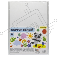 Картон белый Silwerhof белый немелованная 8л. 1цв. A4 Веселая панда 230г/м2 1диз. ПЭТ