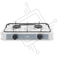Плита настольная газовая Centek CT-1524 (белый), 2 конфорки, сменная форсунка баллон/магистраль
