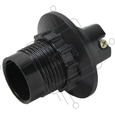 Патрон карболитовый с кольцом Е14 черный без наклейки EKF LHC-E14-r