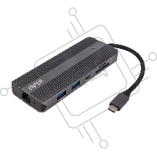 Док-станция HIPER Docking station USB-C HUB 11in1 (1*USB-C 100W PD, 2*HDMI 4K@60Hz, 1*DP 4K@60Hz, 2*USB-A 3.0 (5Gbps data), 1*USB-C 3.0 (5Gbps data), 1*microSD, 1*SD, 1*3.5mm audio, 1*RJ45 Gb)