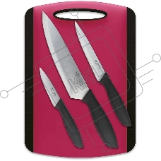 Набор ножей кухон. Rondell Sorge RD-1976 компл.: 4 предм. разд. дос. красный/черный блистер