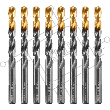 Сверло по металлу Denzel 10 мм, HSS-Tin, Golden Tip, 8 шт.