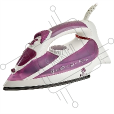 Утюг ВАСИЛИСА У3-2000 белый с сиреневым (2000Вт. Тефлоновое покрытие подошвы. Индикатор нагрева утюга. Терморегулятор. 3 режима: сухое глажение, отпаривание, разбрызгивание воды. Возмож-ть регулировки степени отпаривания /вертикального отпаривания. Парово