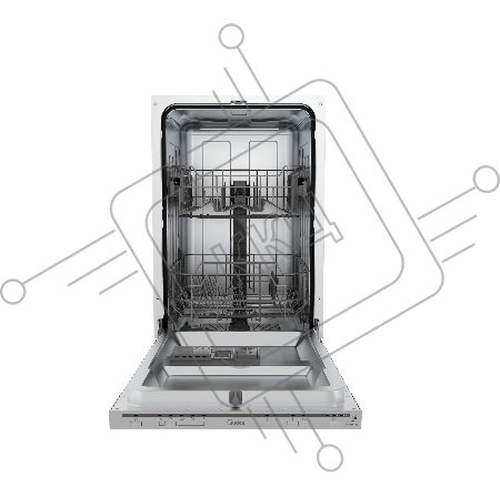 Посудомоечная машина Midea MID45S100i (загрузка на 9 комплектов посуды, электронное управление, 5 программ, 44.8×55×82 см, серебристый цвет, сушка: конденсационная, половинная загрузка, индикация на полу: нет)
