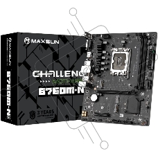 Материнская плата Maxsun Challenger B760M-N D5, LGA 1700, Intel B760, 2xDDR5, 3xSATA, 2xM.2, 1xPCIe 4.0 x16, 1xPCIe x4, 1xVGA, 1xHDMI, 1x 1Gb LAN, 2xUSB-A 2.0, 4xUSB-A 3.2 Gen 1, 5.1, mATX