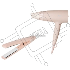 Набор для укладки волос Фен Philips BHP398/00 розовый, 1600 Вт, компактный + выпрямитель