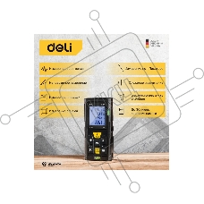 Лазерный дальномер Deli DL4170 (Диапазон измерения 0,05~80м, точность измерения: ±3мм)