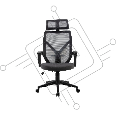 Кресло компьютерное Cactus CS-MC414-BK черный, сетка/ткань Кресло компьютерное Cactus CS-MC414-BK черный, сетка/ткань