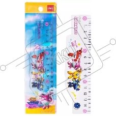 Линейка Deli Super Wings EH658 пластик дл.15см ассорти