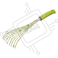 Грабли веерные 9-зубые Palisad FLOWER GREEN 75х385 мм, стальные, пластиковая рукоятка