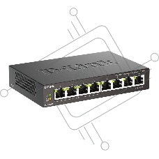 Неуправляемый коммутатор D-Link DGS-1008P/F3A с 8 портами 10/100/1000Base-T (4 порта PoE 802.3af/at, PoE-бюджет 60 Вт)