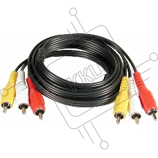 Кабель EXPLOYD EX-K-1482 3 RCA - 3 RCA черный 3м