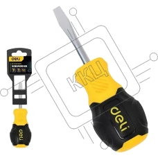 Отвертка шлицевая Deli DL6360381N 6х38мм сталь Cr-V, двухкомпонентная прорезиненная рукоять