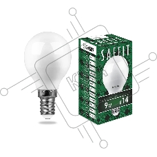 Лампа светодиодная SAFFIT SBG4509 (55081) 9 вт Е14 белый матовый шар