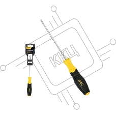 Отвертка шлицевая Deli DL6361001N 6х100мм сталь Cr-V, двухкомпонентная прорезиненная рукоять