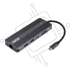 Док-станция HIPER Docking station USB-C HUB 11in1 (1*USB-C 100W PD, 1*HDMI 4K@60Hz, 2*DP 4K@60Hz, 2*USB-A 3.0 (5Gbps data), 1*USB-C 3.0 (5Gbps data), 1*microSD, 1*SD, 1*3.5mm audio, 1*RJ45 Gb)