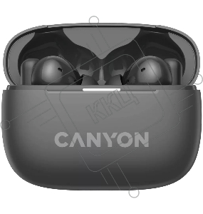 Гарнитура CANYON OnGo TWS-10 ANC+ENC, Bluetooth Headset, microphone, BT v5.3 BT8922F, Frequence Response:20Hz-20kHz, battery Earbud 40mAh*2+Charging case 500mAH, type-C cable length 24cm,size 63.97*47.47*26.5mm 42.5g, Black