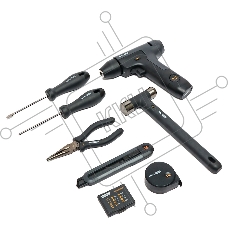 Набор ручного инструмента + шуруповерт Deli HT0208 Home Series Black 8 предметов